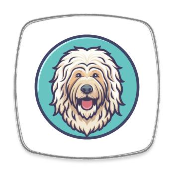 Komondor Chien Race Coloré Dessin Animé Kawaii Clipart - Magnet carré - blanc - Devant