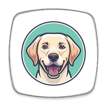 Labrador Hunderasse Bunte Karikatur Kawaii Clipart - Viereckiger Kühlschrankmagnet - Weiß - Vorne