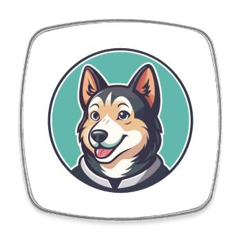 Limer Hund Rasse Cartoon Kawaii Clipart Tier Haustier - Viereckiger Kühlschrankmagnet - Weiß - Vorne