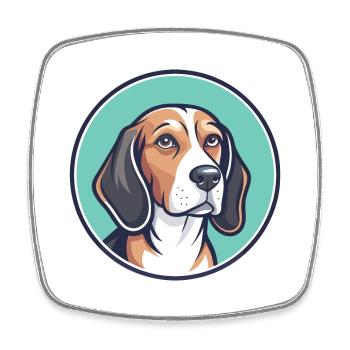 Lévrier letton chien race dessin animé Kawaii Clipart animal de compagnie - Magnet carré - blanc - Devant