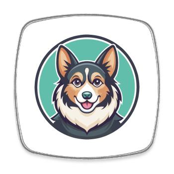 Lapinporokoira Hunderasse Cartoon Kawaii Clipart - Viereckiger Kühlschrankmagnet - Weiß - Vorne