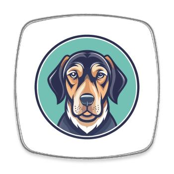 Majestic Tree Hound Dog Breed Funny Cartoon Kawaii - Square fridge magnet - white - Front
