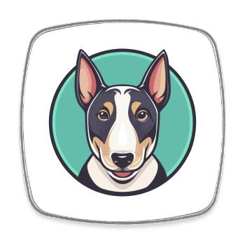 Miniatur Bullterrier Hund Rasse Karikatur Kawaii - Viereckiger Kühlschrankmagnet - Weiß - Vorne