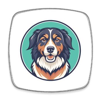 Maremmano Abruzzese Sheepdog Dog Breed Cartoon Pet - Square fridge magnet - white - Front
