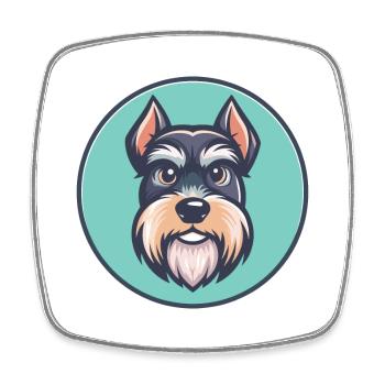 Mittelschnauzer Hunderasse Cartoon Kawaii Clipart - Viereckiger Kühlschrankmagnet - Weiß - Vorne