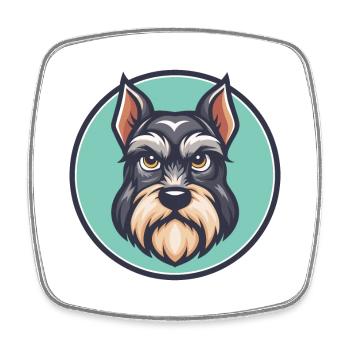 Mittelschnauze Hunderasse Cartoon Kawaii Clipart - Viereckiger Kühlschrankmagnet - Weiß - Vorne