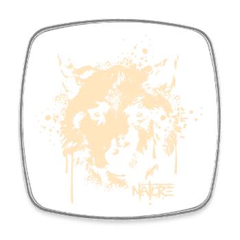 Wolf Dog Graffit Portrait Logo Icon icon - Square fridge magnet - white - Front