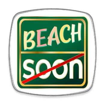 BEACH SUMMER VACATION - Square fridge magnet - white - Front