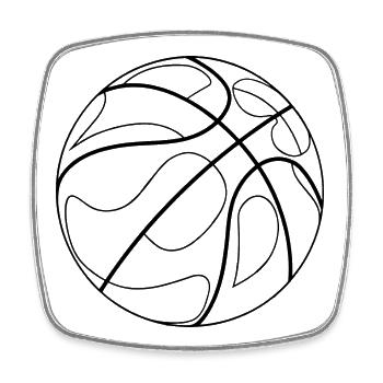 Basketball Zeichnung - Viereckiger Kühlschrankmagnet - Weiß - Vorne