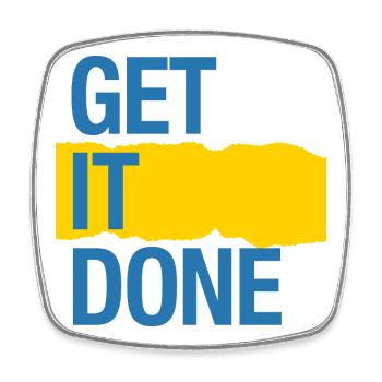 Get it done (dark) - Square fridge magnet - white - Front