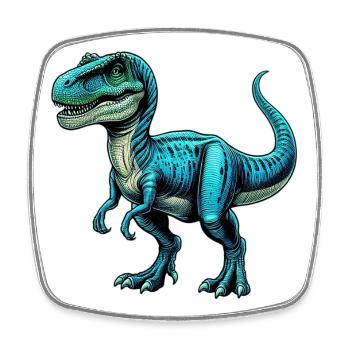 Dinosaurier - Viereckiger Kühlschrankmagnet - Weiß - Vorne