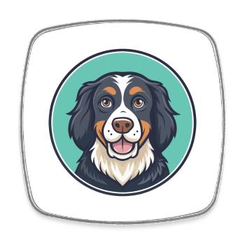 Moscou chien d’eau race dessin animé Kawaii Clipart animal de compagnie - Magnet carré - blanc - Devant