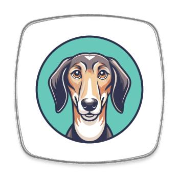 Mudhol Hound Chien Race Dessin animé Kawaii Clipart Animal de compagnie - Magnet carré - blanc - Devant