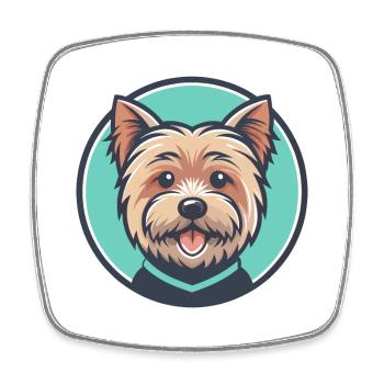 Norfolk Terrier Hunderasse Cartoon Kawaii Clipart - Viereckiger Kühlschrankmagnet - Weiß - Vorne