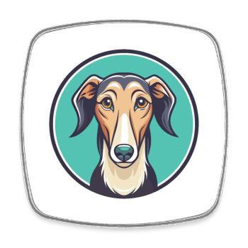 Vieux lévrier croate race de chien dessin animé Kawaii - Magnet carré - blanc - Devant