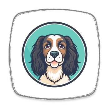 Norfolk Spaniel Hunderasse Cartoon Kawaii Clipart - Viereckiger Kühlschrankmagnet - Weiß - Vorne