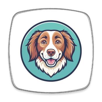 Nouvelle-Écosse Canard Tolling Retriever Chien Dessin animé Animal de compagnie - Magnet carré - blanc - Devant