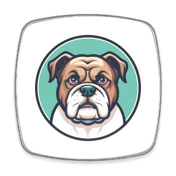 Olde English Bulldogge Dog Breed Cartoon Kawaii - Square fridge magnet - white - Front