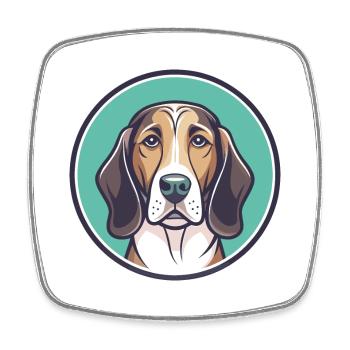 Norman Hound Hund Rasse Cartoon Kawaii Clipart Haustier - Viereckiger Kühlschrankmagnet - Weiß - Vorne