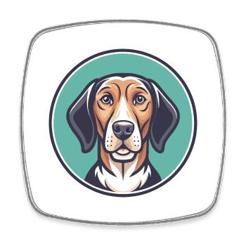 Norwegischer Windhund Dunker Hunderasse Karikatur Kawaii - Viereckiger Kühlschrankmagnet - Weiß - Vorne