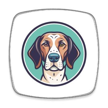 Old Spanish Pointer Dog Breed Funny Cartoon Kawaii - Square fridge magnet - white - Front