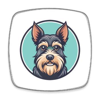 Paisley Terrier Chien Race Dessin animé Kawaii Clipart - Magnet carré - blanc - Devant