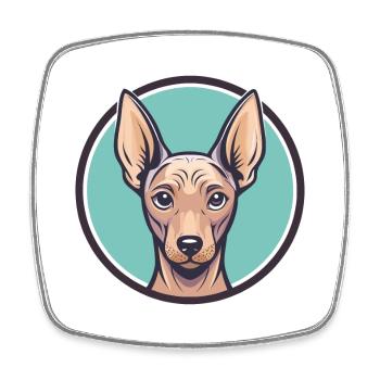 Peruvian Hairless Dog Breed Cartoon Kawaii Clipart - Square fridge magnet - white - Front