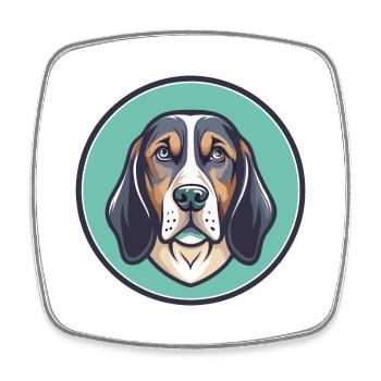 Polnischer Hund Rasse Cartoon Kawaii Clipart Haustier - Viereckiger Kühlschrankmagnet - Weiß - Vorne