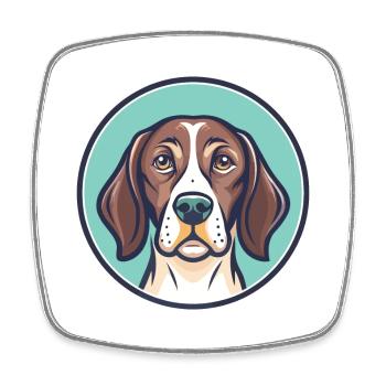 Portuguese Pointer Dog Breed Cartoon Kawaii - Square fridge magnet - white - Front