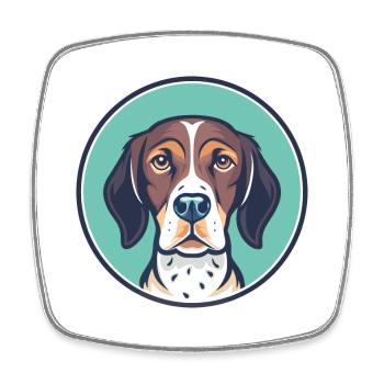Alt Dänisch Pointer Hund Rasse Karikatur Kawaii - Viereckiger Kühlschrankmagnet - Weiß - Vorne