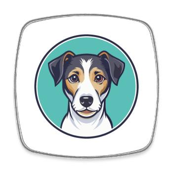 Parson Russell Terrier Dog Breed Cartoon Kawaii - Square fridge magnet - white - Front