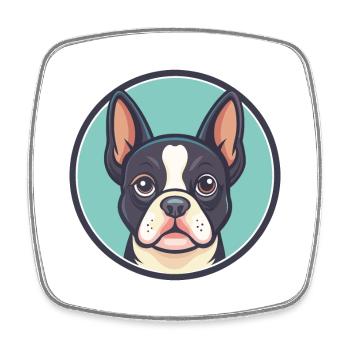 Petit Bleu De Gascogne Hunderasse Karikatur Kawaii - Viereckiger Kühlschrankmagnet - Weiß - Vorne