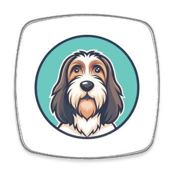 Petit Basset Griffon Vendéen Hunderasse Cartoon Haustier - Viereckiger Kühlschrankmagnet - Weiß - Vorne