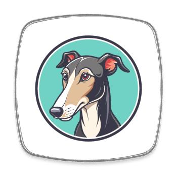 Polnischer Windhund Hunderasse Cartoon Kawaii Clipart - Viereckiger Kühlschrankmagnet - Weiß - Vorne