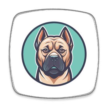 Presa Canario Chien Race Dessin animé Kawaii Clipart Animal de compagnie - Magnet carré - blanc - Devant