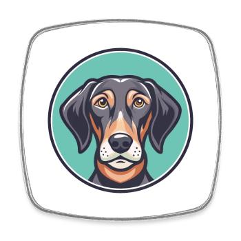 Plott Hound Hund Rasse Lustige Karikatur Kawaii Clipart - Viereckiger Kühlschrankmagnet - Weiß - Vorne