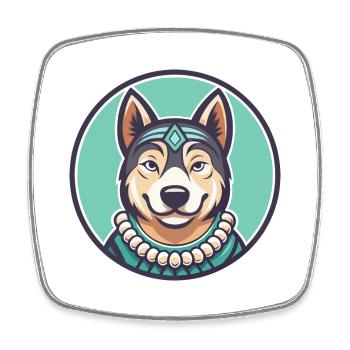Polynesische Hunderasse Cartoon Kawaii Clipart Tier - Viereckiger Kühlschrankmagnet - Weiß - Vorne