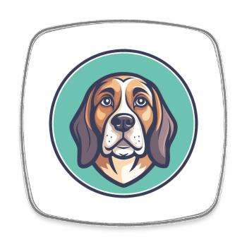 Posavac Chien Chien Race Dessin Animé Kawaii Clipart Animal de compagnie - Magnet carré - blanc - Devant