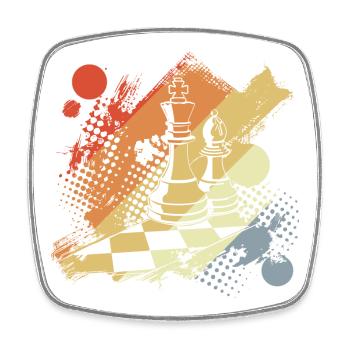 Chess queen and king - Square fridge magnet - white - Front