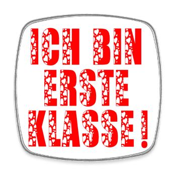 EINSCHULUNG - ICH BIN ERSTE KLASSE - Viereckiger Kühlschrankmagnet - Weiß - Vorne