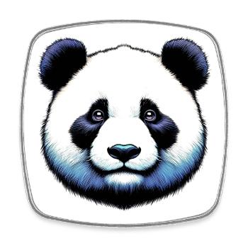 Panda - Viereckiger Kühlschrankmagnet - Weiß - Vorne
