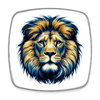 Lion - Magnet carré - blanc - Devant