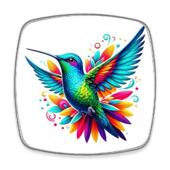 Kolibri - Viereckiger Kühlschrankmagnet - Weiß - Vorne