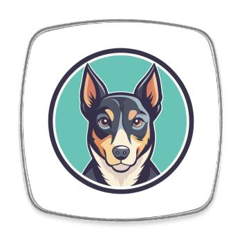 Rastreador Brasileiro Chien Race Dessin animé Kawaii Pet - Magnet carré - blanc - Devant