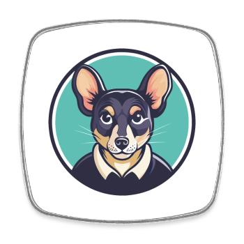 Ratonero Valenciano Hunderasse Lustige Karikatur Kawaii - Viereckiger Kühlschrankmagnet - Weiß - Vorne