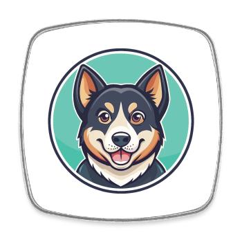 Rache Hund Rasse Cartoon Kawaii Clipart Tier Haustier - Viereckiger Kühlschrankmagnet - Weiß - Vorne