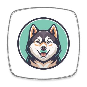 Rize Koyun Chien Race Dessin animé Kawaii Clipart Animal - Magnet carré - blanc - Devant
