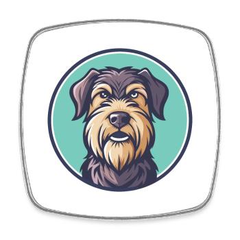 Terrier russe chien race dessin animé Kawaii Clipart - Magnet carré - blanc - Devant