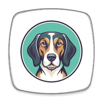 Serbischer Windhund Hund Rasse Cartoon Kawaii Clipart Haustier - Viereckiger Kühlschrankmagnet - Weiß - Vorne