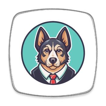 Schillertovare, Hunderasse, Karikatur, Kawaii, Clipart - Viereckiger Kühlschrankmagnet - Weiß - Vorne